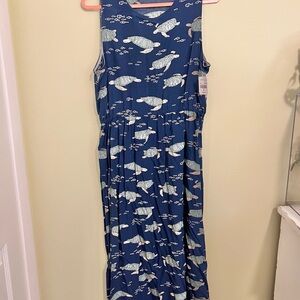 Cracker Barrel Navy Dress with Turtle Pattern